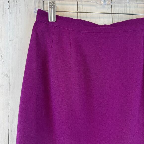 VTG Nolan Miller Purple Black Wool Embellished Beaded Jacket Skirt Outfit Set 10 - Picture 8 of 16